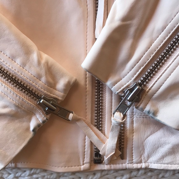 JOIE Vivianette Pink Genuine Lamb Leather Jacket - Picture 7 of 11